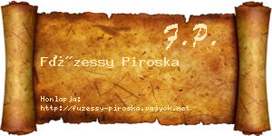 Füzessy Piroska névjegykártya