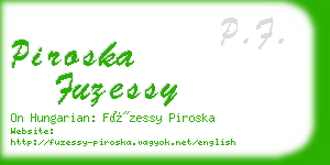 piroska fuzessy business card